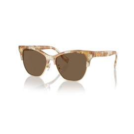 Tory Burch TY7199 194973 53MM Tory Horn/Dark Brown Cat Eye Sunglasses for Women + BUNDLE With Designer iWear Complimentary Eyewear Kit