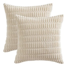2pcs Fundas De cojín Cuadrada Decorativas De Pana De Estilo Bohemio 45cmx45cm Color Beige