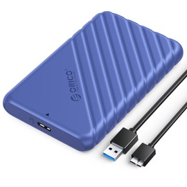 ORICO 2.5 Inch HDD Case USB 3.0 Connection SATA Hard Disk Case 9.5mm/7mm SATA HDD SSD Compatible Tool-Free UASP Support (Blue (25PW1-U3-BL))