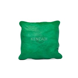 Moroccan handmade Leather Pillow cases for living room, sofa and bed, Cushions and Solid Luxury Pillowcases, Decorative Leather Throw Pillow Covers 16 x 16 In (Green)