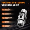 3/4" Round x 3/4" Smooth Round Chrome Steering Universal Joint