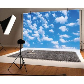 Qinunipoto Nature Scenery Blue Sky White Clouds 2.2x1.5m Commemorative Photography Photography Background Photo Studio Photography Background Photo Studio Decoration Party Background Portrait Home