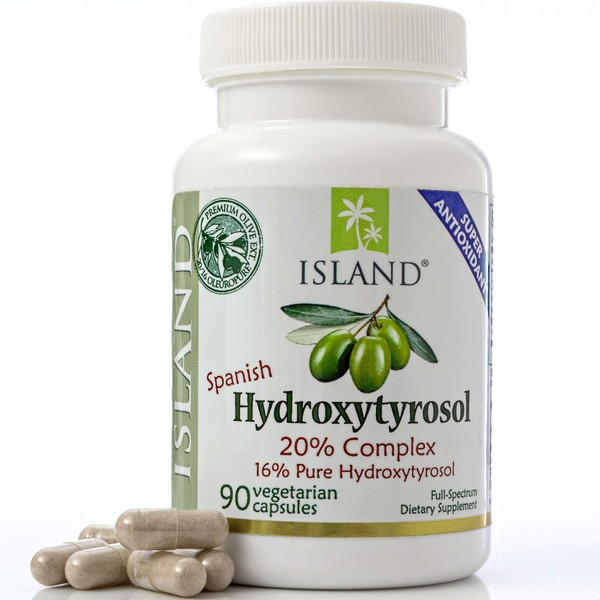 20% Hydroxytyrosol Complex™ Olive Fruit Extract - Super Strength 100% Grown & Extracted in Spain. 100 mg, 90 Capsules. from Island Nutrition, The Maker of Real European Olive Leaf Extract.