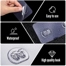 LHSYFBZ 48Pack Shower Caddy Adhesive Hooks Replacement, Shower Shelf Adhesive Hooks, No Drilling Adhesive Hooks for Showe Caddy, Soap Holder, and Kitchen Racks