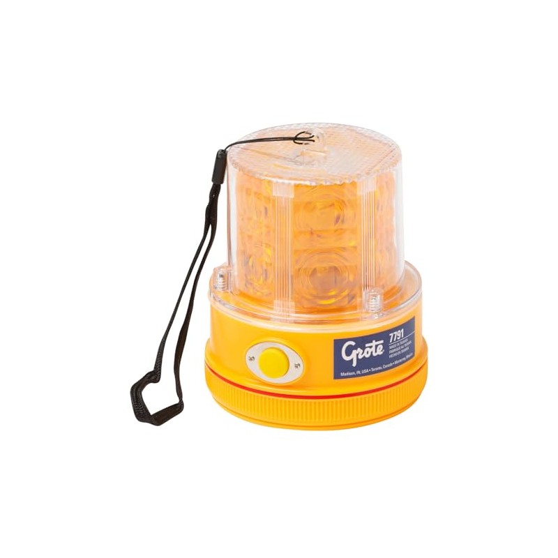 Grote 77913 360deg Portable Battery Operated Led Warning Light Amber