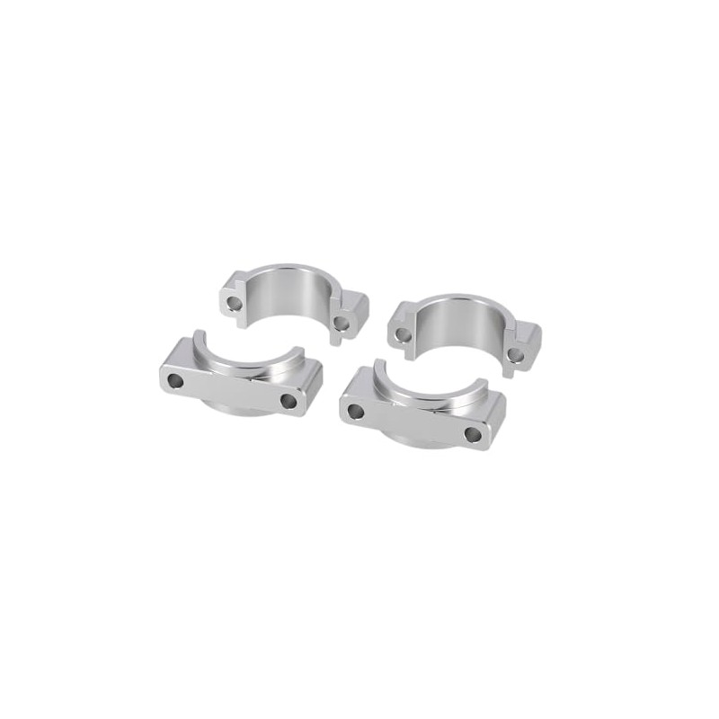 Set: CNC Klemmstücke für Schutzblech mit Schrauben, Silber eloxiert -