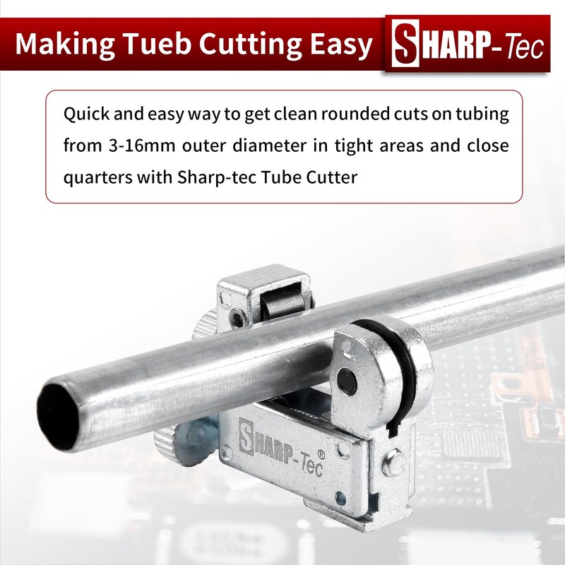 Sharp-tec 3-16mm Pipe Cutter, Adjustable Tube Cutter with Zinc Alloy