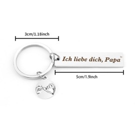 Nsetriu Dad Gift Christmas, New Year's Eve Gifts Keyring Dad Gift For Dad Gifts Father's Day From Daughter Men's Day Gift Dad Birthday Father's Day Gifts For Dad, Ich Liebe Dich, Papa