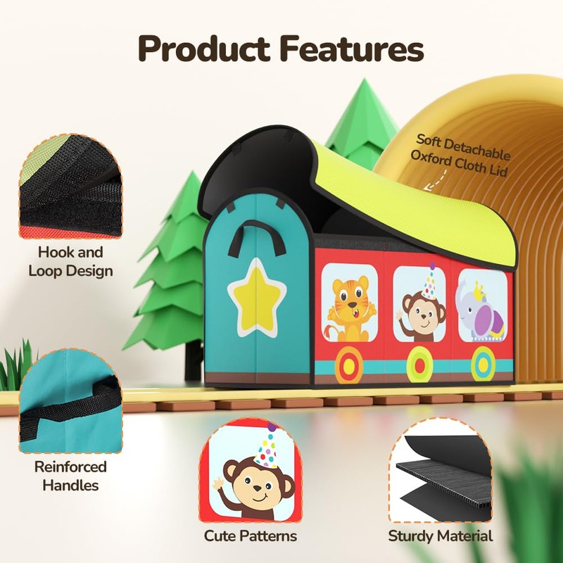 YOHOOLYO Toy Storage Organizer for Kids, Large Sturdy Flip-Top Toy