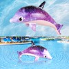 LALASTYLE Inflatable Dolphin Pool Float Flow-Up Dolphin Durable PVC Water