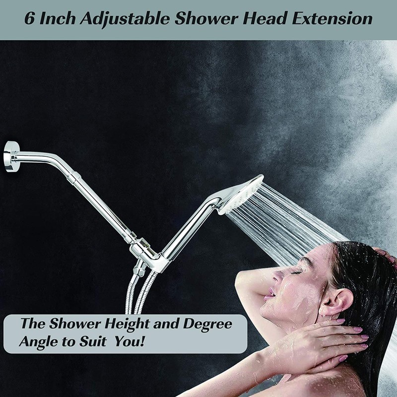 iFealClear Shower Arm Extension, Solid Brass Shower Head Extension Arm