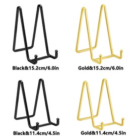 TopHomer 2 x Black Metal Plate Stand 4" Picture Stand Plate Holder Display Stand Picture Frame Stand for Pictures | Photo, Decorative Plates, Bowl