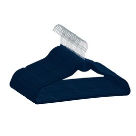 Trio Home Heavy Duty Velvet Hangers with Cascade Hook, Durable, 360 Degree Rotatable Hook (20, Navy)