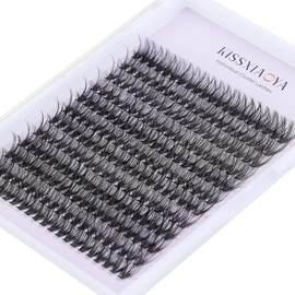 Cluster Eyelash 240pcs 40D 0.07 D Curl 13mm Cluster Eyelashes Extensions, Soft Individual Lashes Natural False Eyelashes Clusters DIY Eyelash Extension At Home (13mm, 40D-D-0.07)