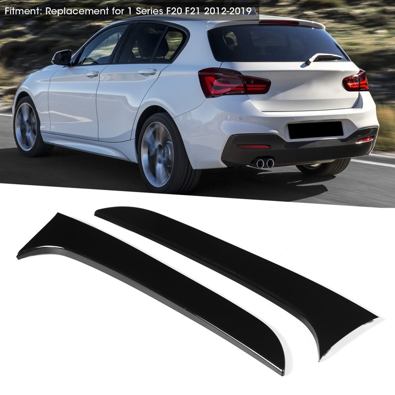 2pcs Rear Window Side Spoiler Canard Wing Glossy Black Replacement