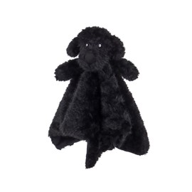 Apricot Lamb Black Poodle Cute Comforter Plush Security Blanket for Baby Boy and Girl, Cuddly Lovey for Infant and Toddlers, Black Dog Puppy 14x14 Inches