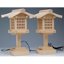 春日 燈籠 Wood 神前 Just put 8 Dimension Lanterns LED Bulb (Pair, 50-Pack) Corded SSK Bulb Not (神棚, God Hardware)