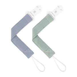 TYRY.HU - Clips para chupete de bebé, paquete de 2 clips para soporte Binky Paci, correa para chupete para niños y niñas, correa suave, universal, se adapta a la mayoría de chupetes