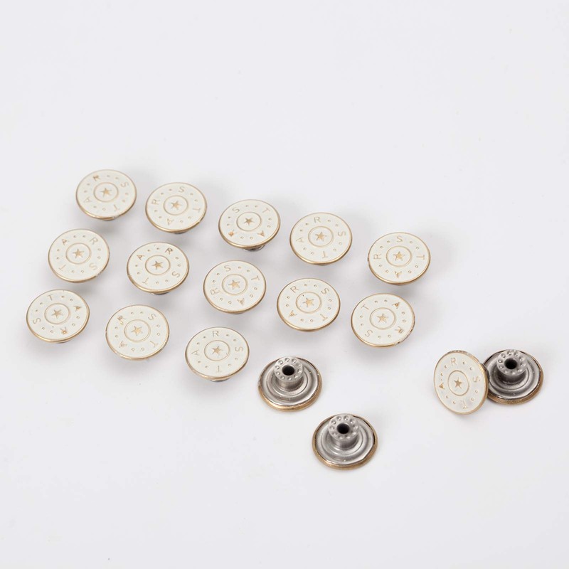 20 Sets 17mm Replacement Jeans Buttons Pants Metal Button Snap