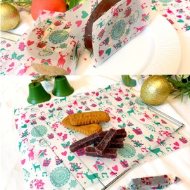 Suiwen 150 Christmas Wax Paper Sheets for Food Wrapping, Christmas Tissue Wax Paper for Candy Cookies Sandwich Wrapping Paper Fried Food Basket Liner Greaseproof Paper (Red Green Brown)