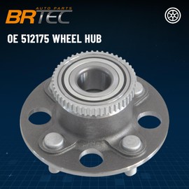 BRTEC 512175 2 PCS Rear Left/Right Wheel Hub and Bearing Assembly for Honda Civic 2001 2002 2003 2004 2005 4Lugs W/ABS Pair