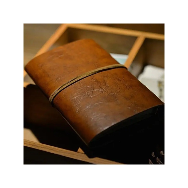 Libreta Vintage Diario De Viaje Cuero Retro, Notas O Dibujo.