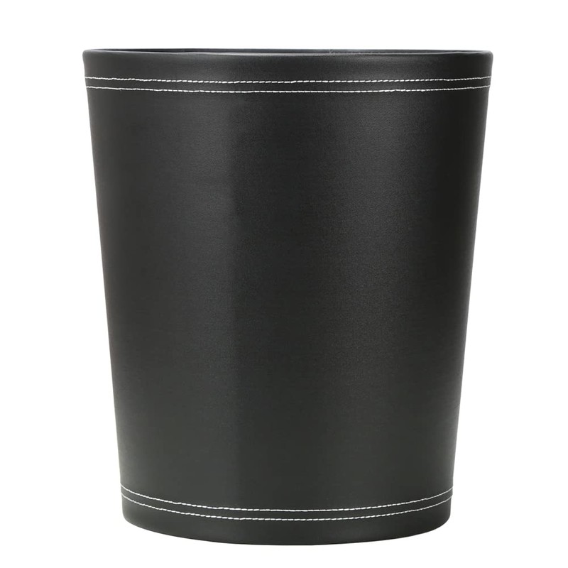 KINGFOM™ Classic Leather Waste Bin, Creative Waste Paper Basket, Storage