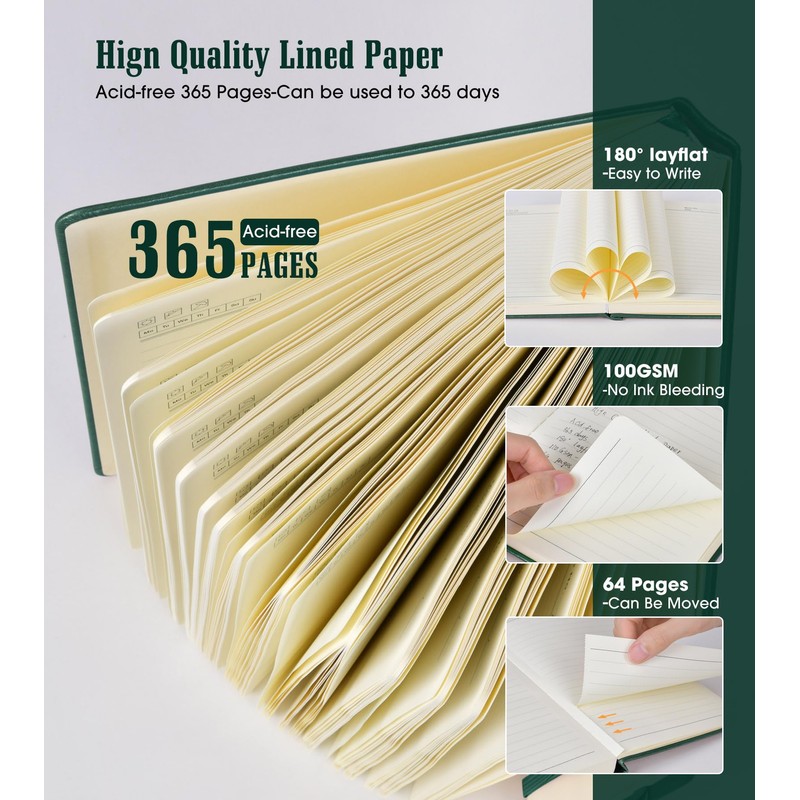 Lined Journal Notebook -365 Pages A5 Thick Journals for Writing