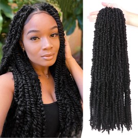 Passion Twist Hair Crochet Braids Hair Synthetic Hair for Braiding Braiding Hair Braids Extensions Fake Hair Extension Braid (60.9 cm (Pack of 8), 1B)