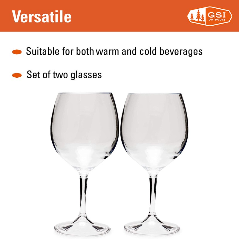GSI Outdoors Nesting Red Wine Glass Set for Compact Storage