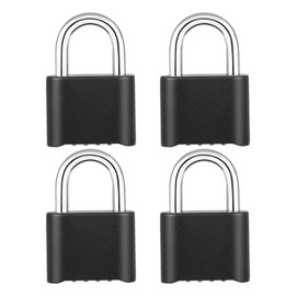 DELSWIN Heavy-Duty Combination Padlock Locker Lock - 4 Digit Combination Lock with Hardened Steel Shackle, Weatherproof Combo Lock for Outdoor, School Gym Locker, Fence, Shed, Gate, Trailer (4 Pack)