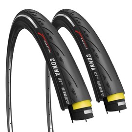 Fincci 700x25c Foldable Road Bike Tire with Reflective Sidewall – 120 TPI – Racing & Road Race Bicycle Tires – Pack of 2