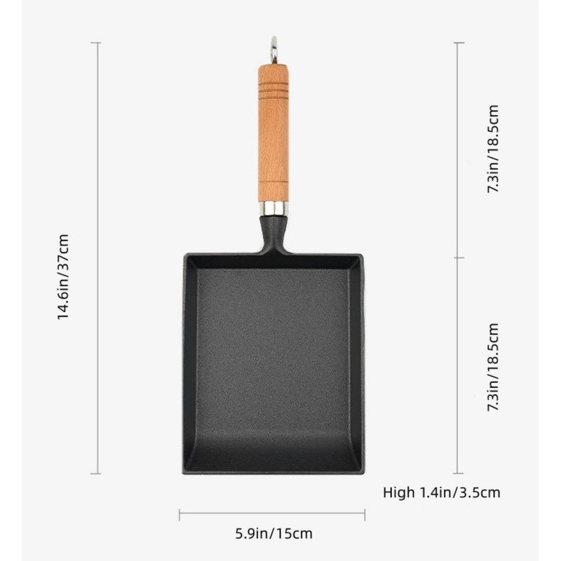 Sun Terriory Cast Iron Tamagoyaki Pan 6×7 Inch – Square