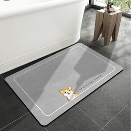 Bath Mat Rug, Super Absorbent Bath Mat, Quick Dry Bath Mat, Rubber Non Slip Bath Rugs for Bathroom, Small Bathroom Floor Mats, Thin Shower Rugs for Bathroom in Front of Bathtub Shower Room