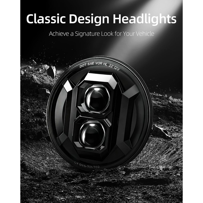 BESURE 2PCS New Anti-glare 7 Inch Round Led Headlights DOT