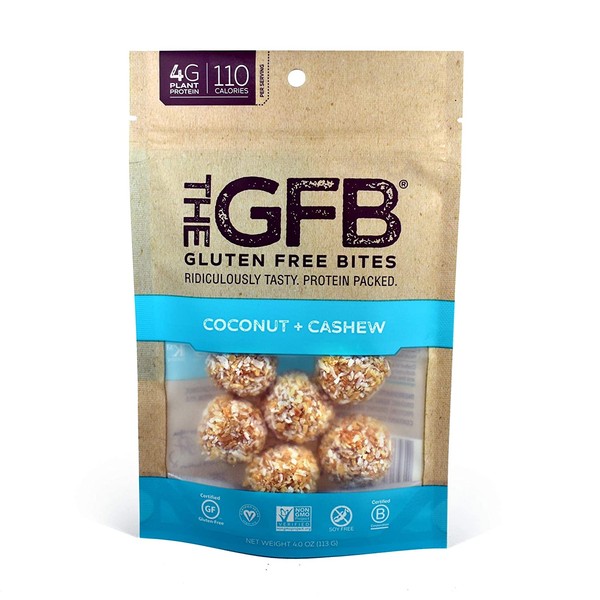 The GFB Protein Bites, Coconut Cashew Crunch, 4 Ounce (Pack of 6), Gluten Free, Non GMO (Packaging May Vary)