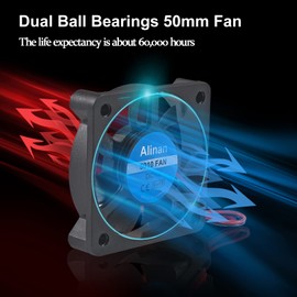 Alinan 6pcs 5010 24V Sleeve Bearing Cooling Fan 50mm Silent Cooling DC 24V 0.08A Silent Quiet DC Brushless Cooling Fan 3D Printer Cooling Fan with 2Pin Wire