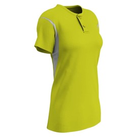 Champro Legacy Polyester 2-Button Jersey, Women's X-Large, Optic Yellow,White