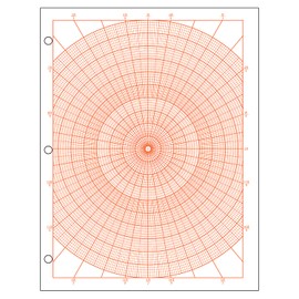 Geyer Instructional Products - Polar Graph Paper with Radians, 1 Circle Graph with 1/10" Spacing, Graduated Every 1° and Accentuated Every 5°, Double Sided, 500 Sheet Ream, Three Hole Punched
