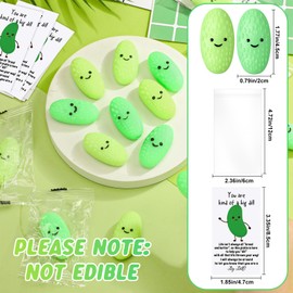 HyDren 100 Set Pickle Stress Ball Gifts Bulk Cute Pickle Squeeze Mini Stress Relief Ball Employee Appreciation Gifts Inspirational Cards for Students Coworker Christmas (Cucumber)