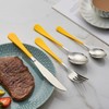 Onlycooker 20-Piece Yellow Silverware Set 18/0 Stainless Steel Flatware Yellow