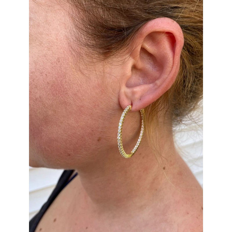 Harlembling 14k Gold Plated Solid 925 Sterling Silver Big CZ