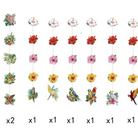 DUGYIRS 8 Pieces Tropical Birds Paper Hanging Ornaments and Paper Garland for Summer Tropical Party Kids Birthday Kindergarten Wall Decorations
