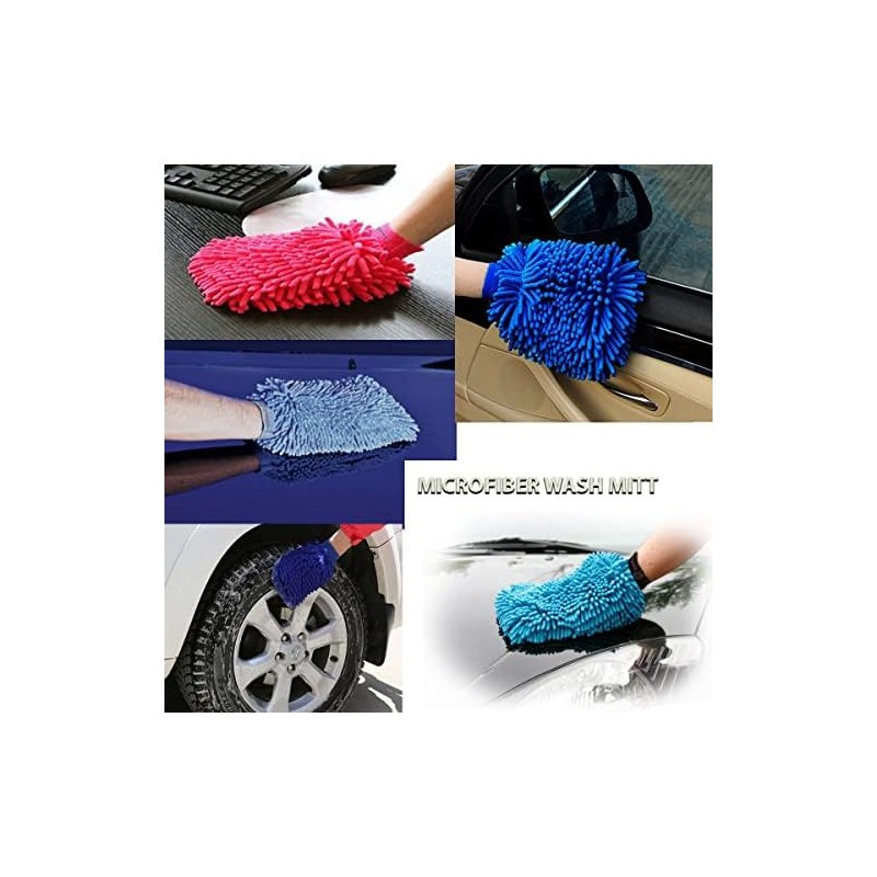 Manoplas de limpieza y lavado de autos, guantes de microfibra