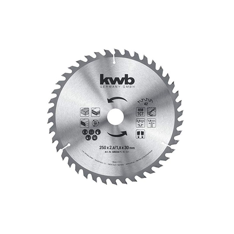 KWB 250 X 30 Builders Circular Saw Blade for Table