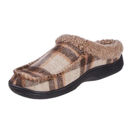 Isotoner Men's Lewis Clog Slipper, Dark Chocolate, 9.5-10.5