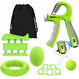 Juego de 6 para Fuerza de Agarre: Ejercitador de Dedos y Fortalecedor de Muñeca - Entrenamiento de Manos, Desarrollo Muscular y Alivio del Dolor