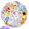Spring Flower Sticker, 50pcs Floral Pattern DIY Sticker, Decorative Stickers for Mobile