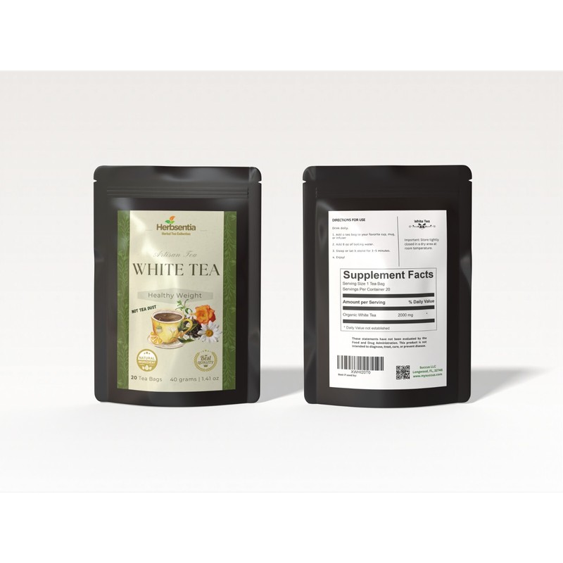 Herbsentia White Tea - Light, Refreshing Herbal Blend for Daily