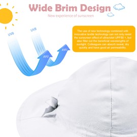 Durio Infant Sun Hat UPF 50+ Sun Protection Baby Girl Sun Hat White 0-3 Months